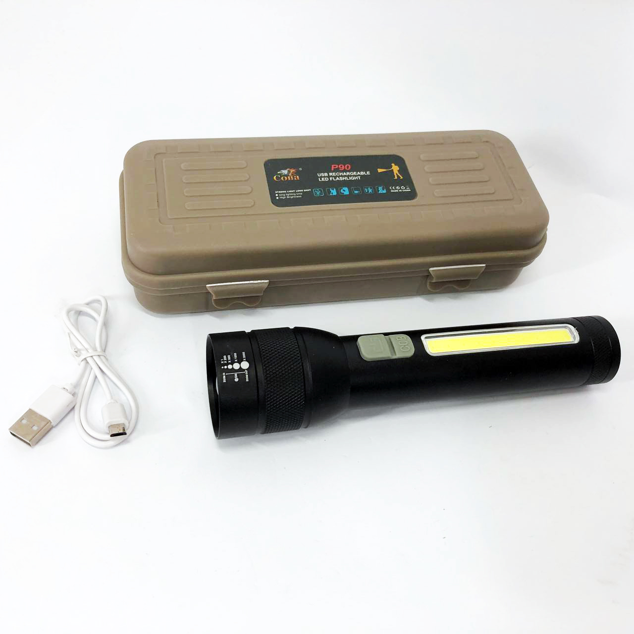 Фонарик COBA CB-C22 с мощным P90 диодом, Мощный аккумуляторный лед фонарик, Ручной фонарик led