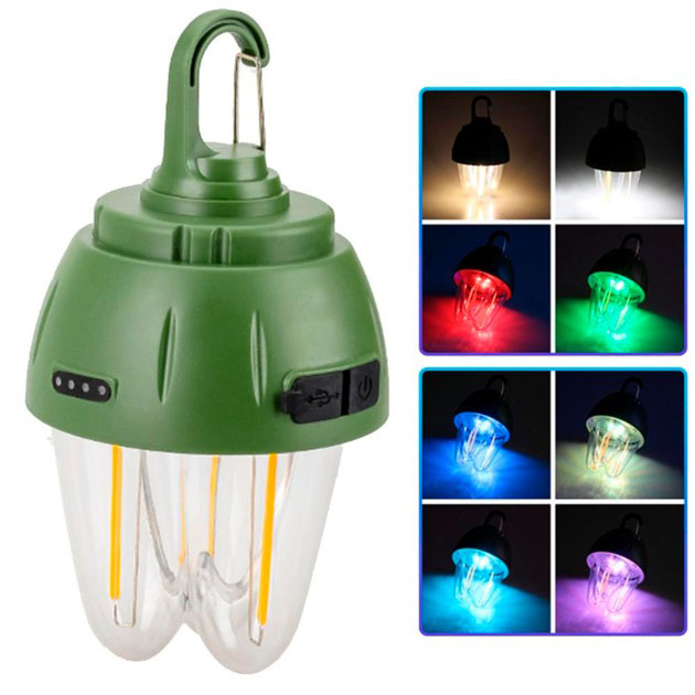 Фонарь кемпинг вольфрамовая лампа на солнечной батарее 899-SMD(RGB)+COB