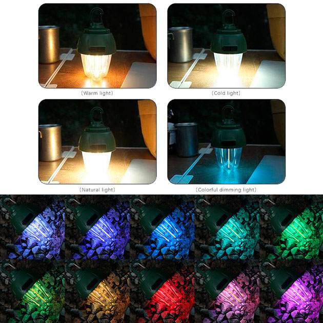 Фонарь кемпинг вольфрамовая лампа на солнечной батарее 899-SMD(RGB)+COB