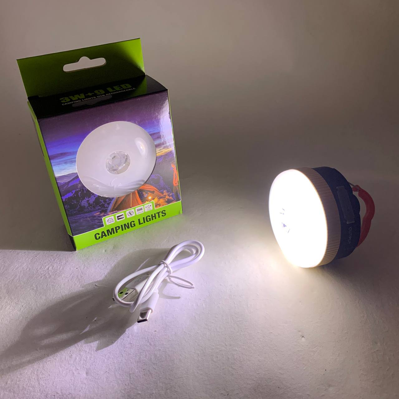Светодиодный кемпинговый фонарь YD-7-7SMD с функцией Power Bank белый красный свет
