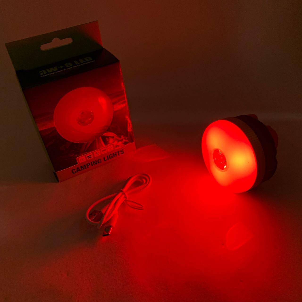 Светодиодный кемпинговый фонарь YD-7-7SMD с функцией Power Bank белый красный свет