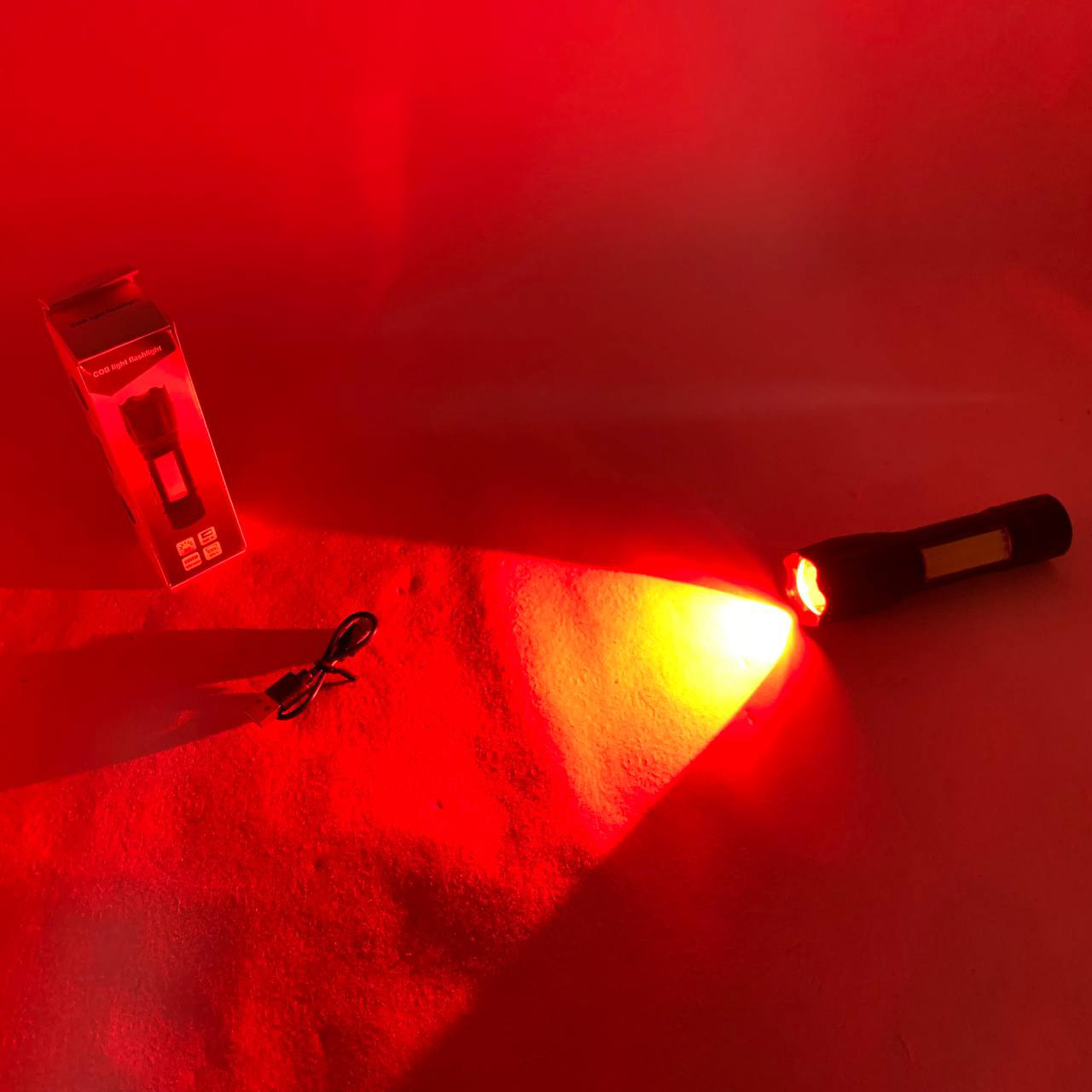 Фонарь W601-XPE(red)+COB(white)