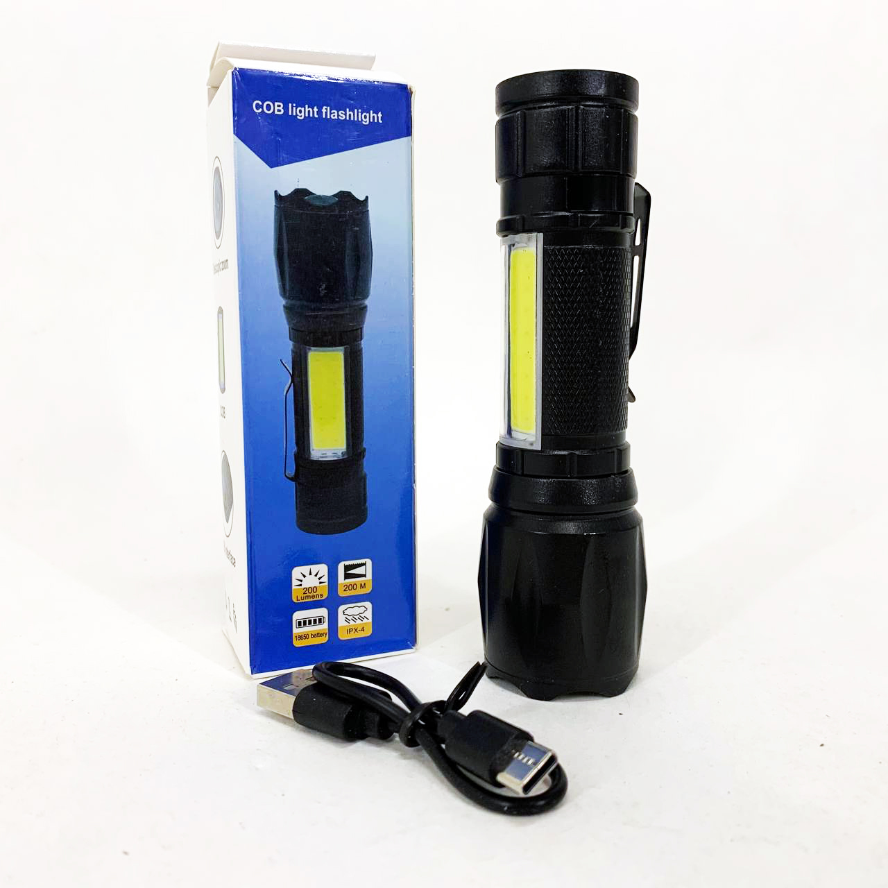 Фонарь W601-XPE(red)+COB(white)