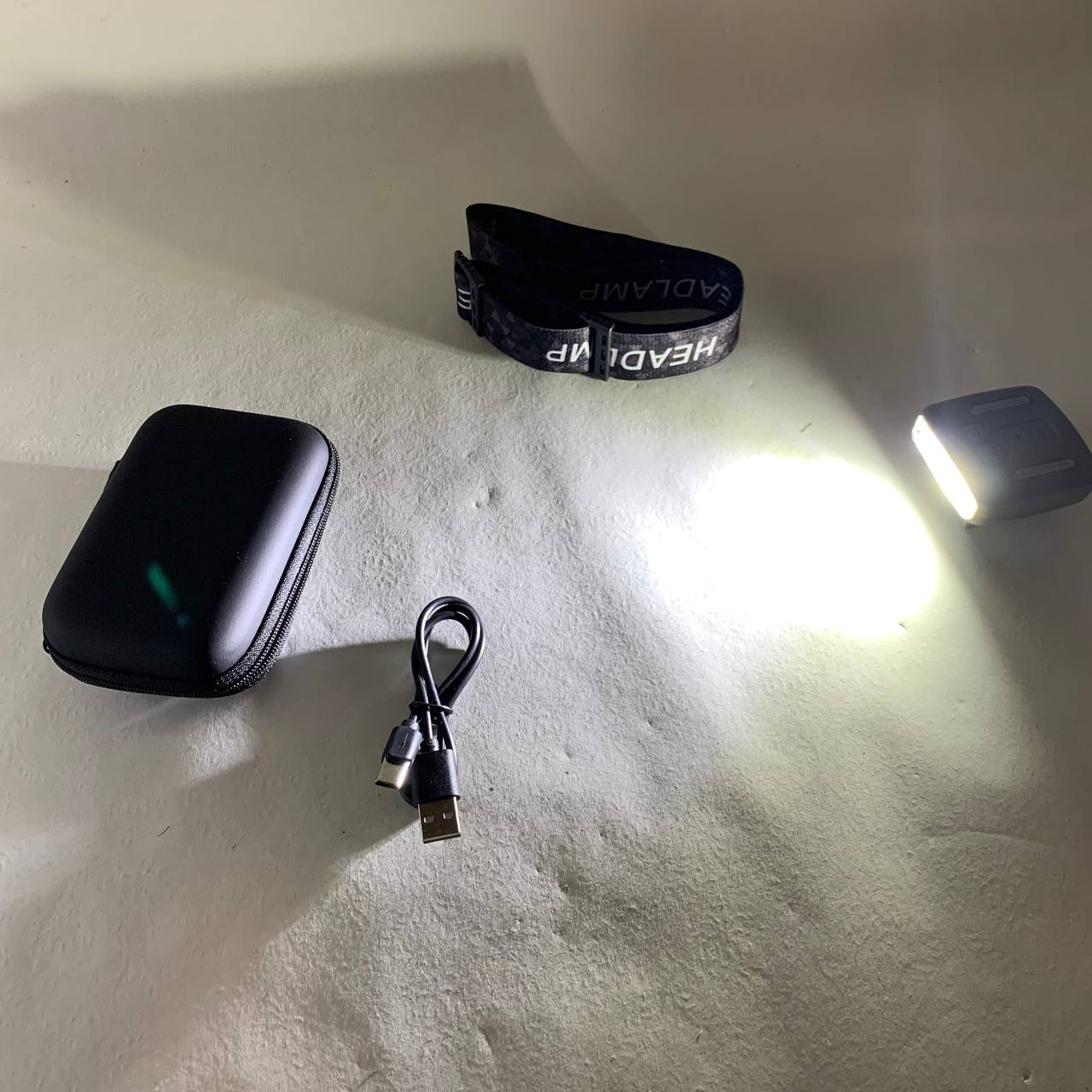 Фонарь налобный Police W6129-XPE+COB+8RGB