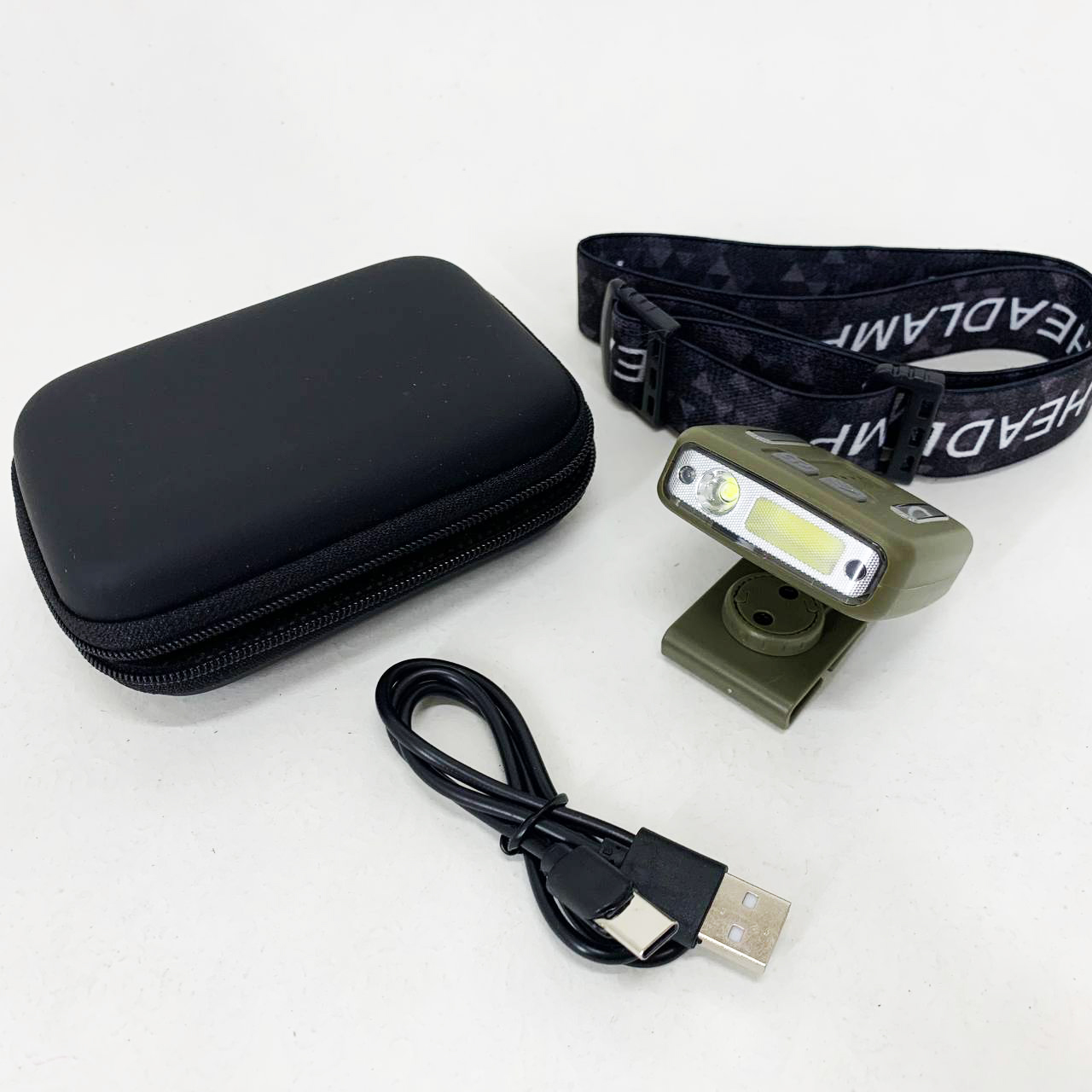 Фонарь налобный Police W6129-XPE+COB+8RGB