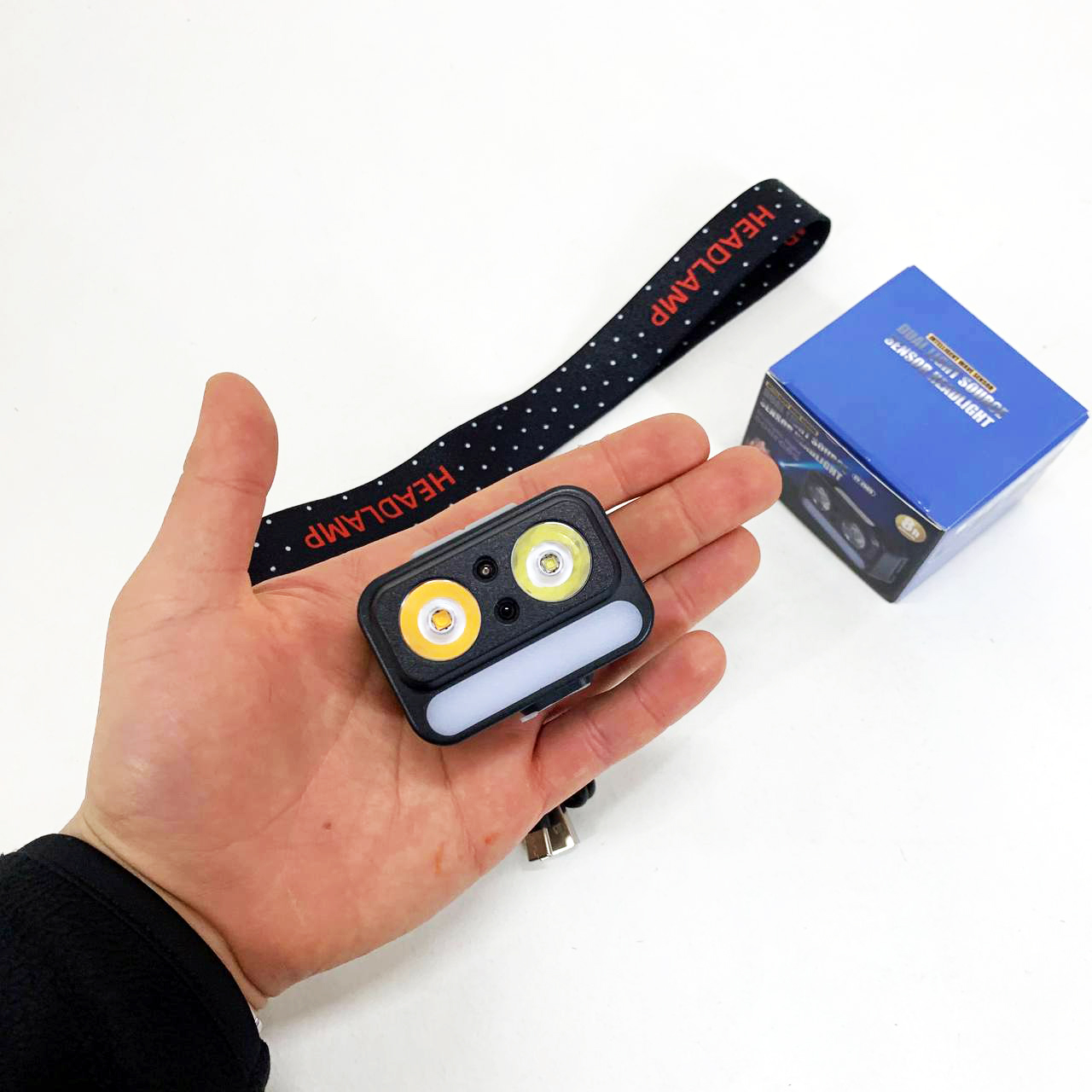 Фонарь налобный 2069-XPG+XPG+5SMD Motion sensor