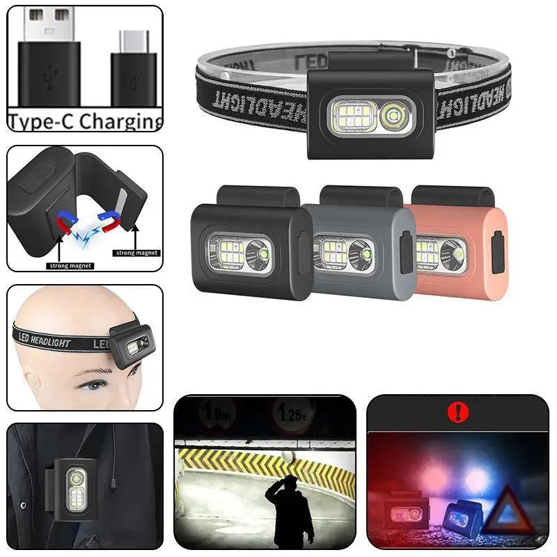 Фонарь налобный 505-XPE+8SMD(white+red+blue)