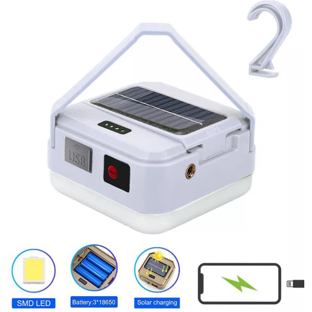 Фонарь кемпинговый DP-K7-100 солнечная панель Power Bank