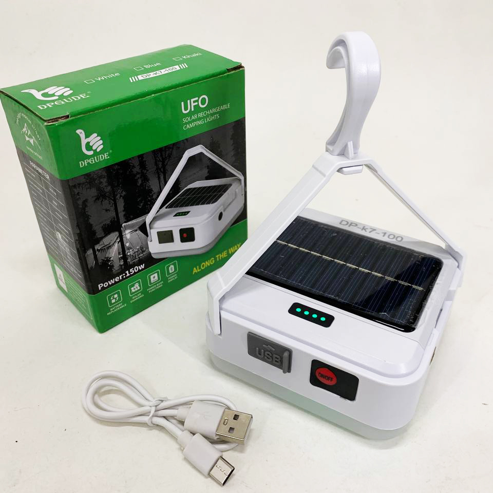Фонарь кемпинговый DP-K7-100 солнечная панель Power Bank
