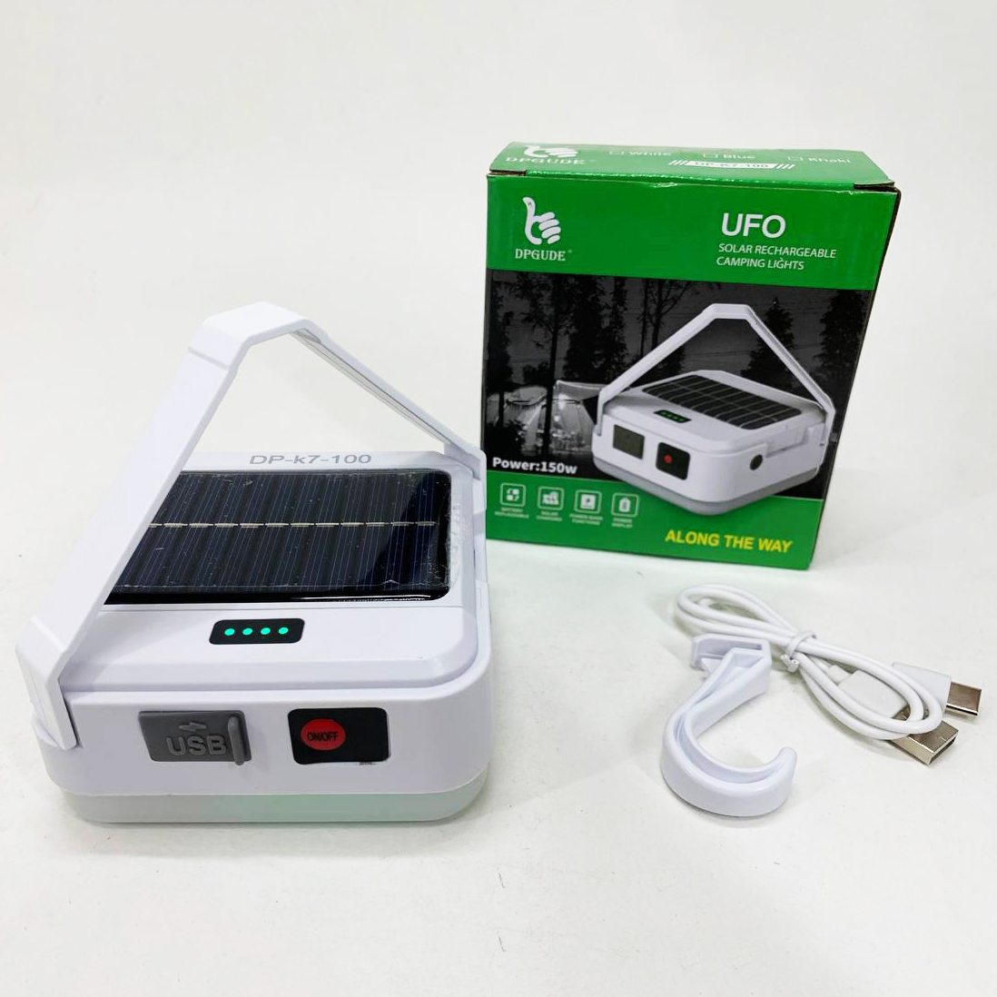 Фонарь кемпинговый DP-K7-100 солнечная панель Power Bank