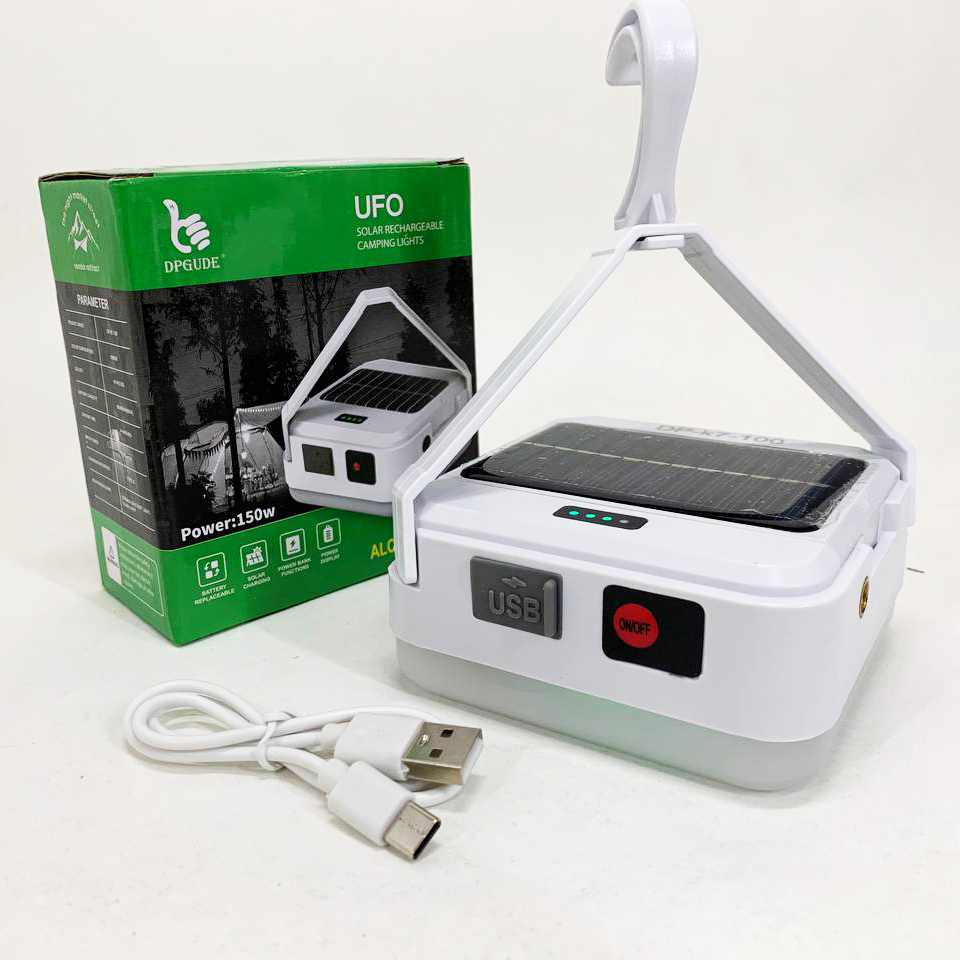 Фонарь кемпинговый DP-K7-100 солнечная панель Power Bank