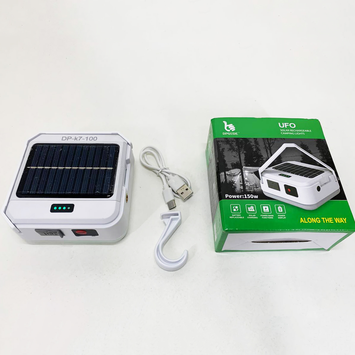 Фонарь кемпинговый DP-K7-100 солнечная панель Power Bank