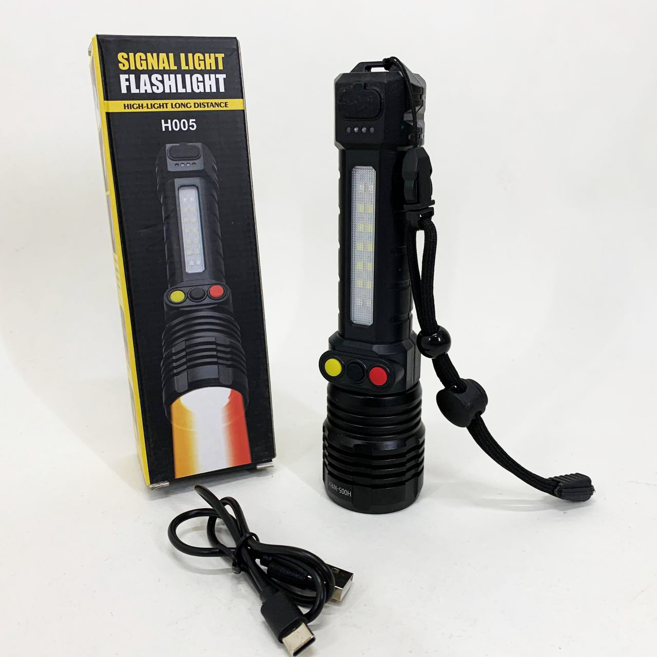 Фонарь ручной PLD-H005-3PM10-TG +14SMD, белый, желтый, красный