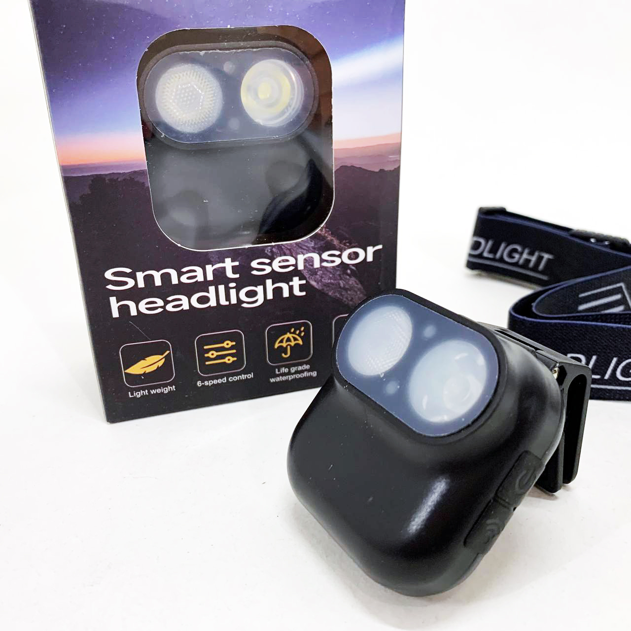 Фонарь налобный W809-2XTE Motion Sensor