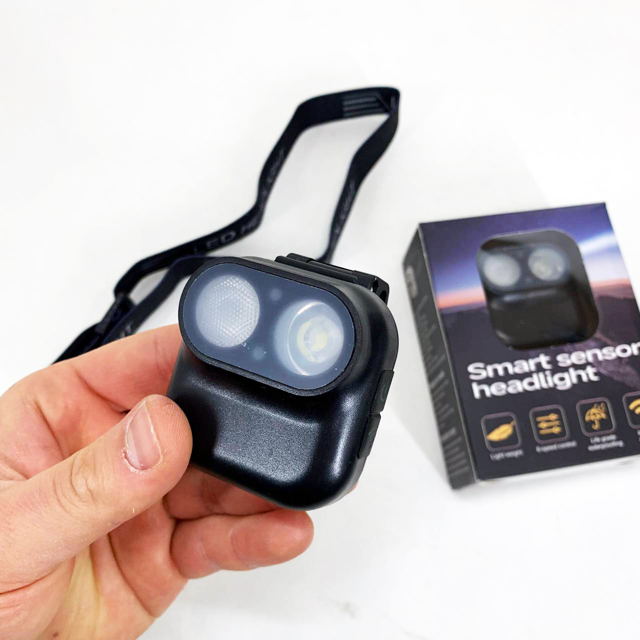 Фонарь налобный W809-2XTE Motion Sensor