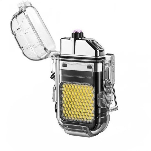 Зажигалка спиральная водонепроницаемая электронная с LED фонариком и зарядкой от USB