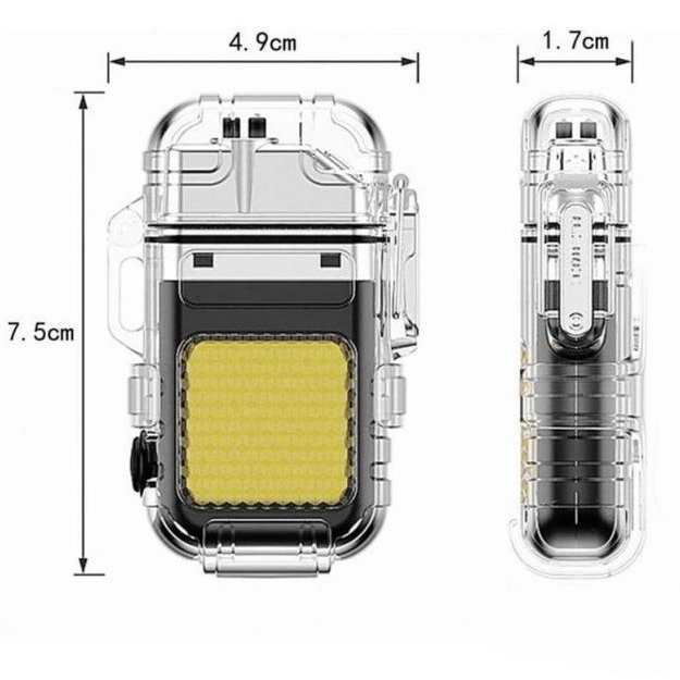 Зажигалка спиральная водонепроницаемая электронная с LED фонариком и зарядкой от USB