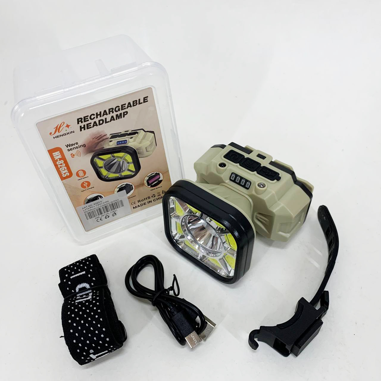 Фонарь налобный 826X-XPE+8COB(White+Red) 1x18650