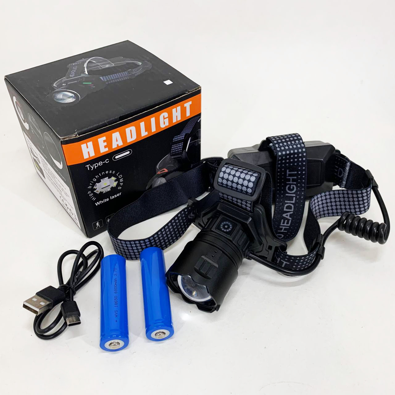 Фонарь налобный 8505 WHITE LASER LED PM10-4TG (White+Yellow+Blue+Red) 2x18650