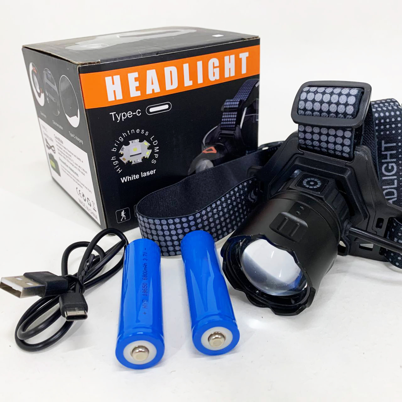 Фонарь налобный 8505 WHITE LASER LED PM10-4TG (White+Yellow+Blue+Red) 2x18650