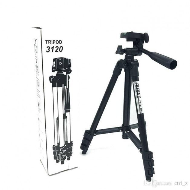 Штатив для телефона и фотоаппарата Tripod 3120 PRO портативный трипод 0,35-1.02м высота. Цвет: черный