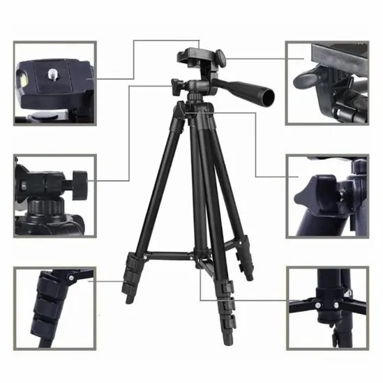 Штатив для телефона и фотоаппарата Tripod 3120 PRO портативный трипод 0,35-1.02м высота. Цвет: черный
