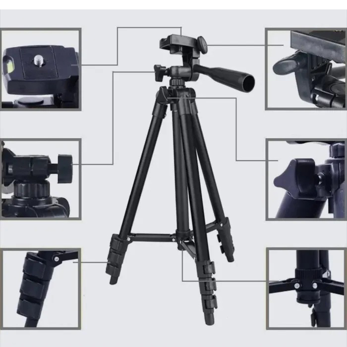 Штатив для телефона и фотоаппарата Tripod 3120 PRO портативный трипод 0,35-1.02м высота. Цвет: черный