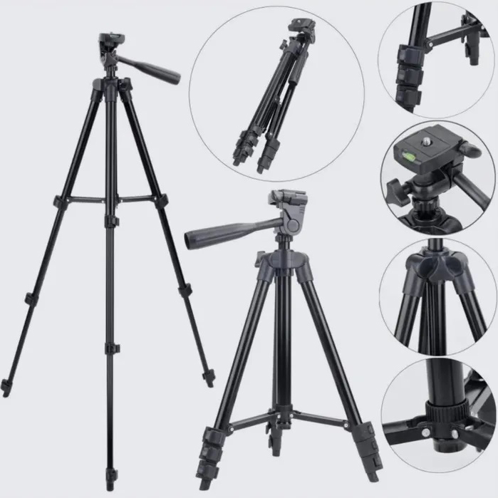 Штатив для телефона и фотоаппарата Tripod 3120 PRO портативный трипод 0,35-1.02м высота. Цвет: черный