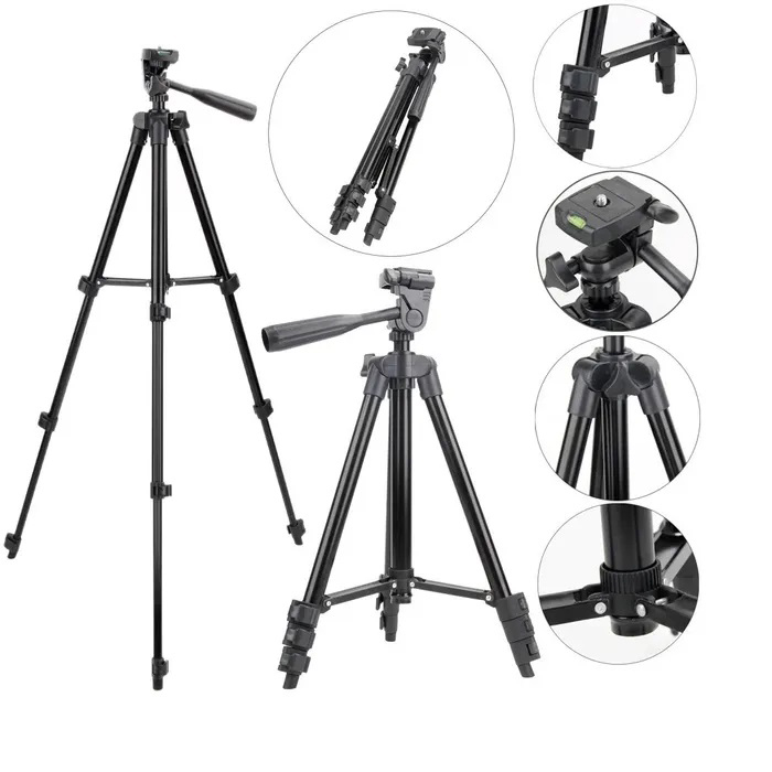 Штатив для телефона и фотоаппарата Tripod 3120 PRO портативный трипод 0,35-1.02м высота. Цвет: черный