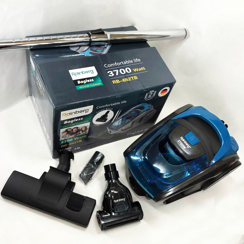 Пылесос контейнерный Rainberg RB-652 турбощётка 3700 Вт 2,5 л, мощный вертикальный пылесос