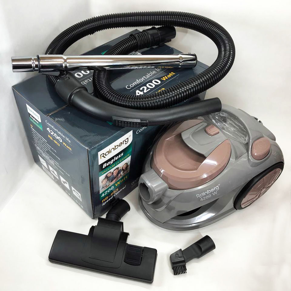 Пылесос контейнерный без мешка Rainberg RB-653 2500Вт, циклонный контейнерный пылесос, небольшой пылесос