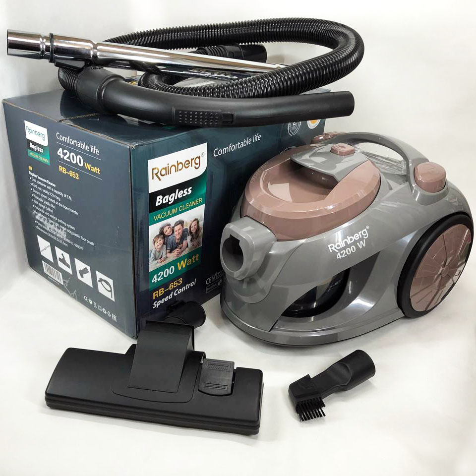 Пылесос контейнерный без мешка Rainberg RB-653 2500Вт, циклонный контейнерный пылесос, небольшой пылесос