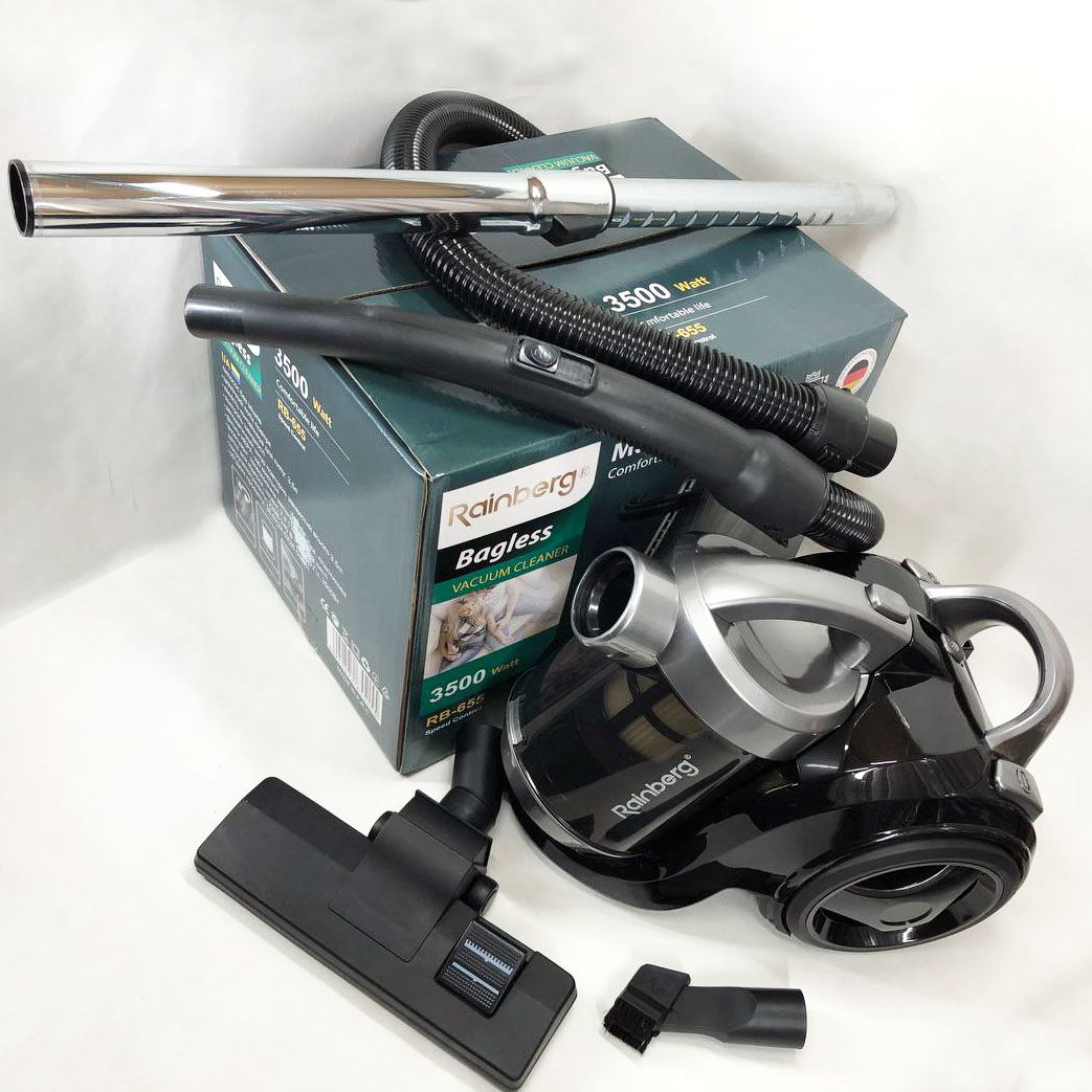Хороший циклонный пылесос для дома с контейнером Rainberg RB-655 колбовый без мешка для сухой уборки