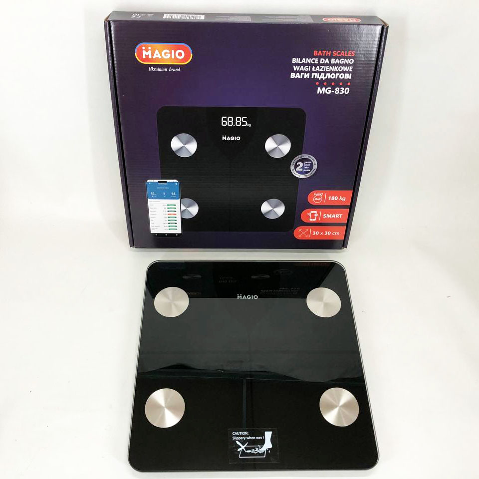 Напольные смарт-весы MAGIO MG-830 180кг, Весы для взвешивания людей, Весы бытовые напольные