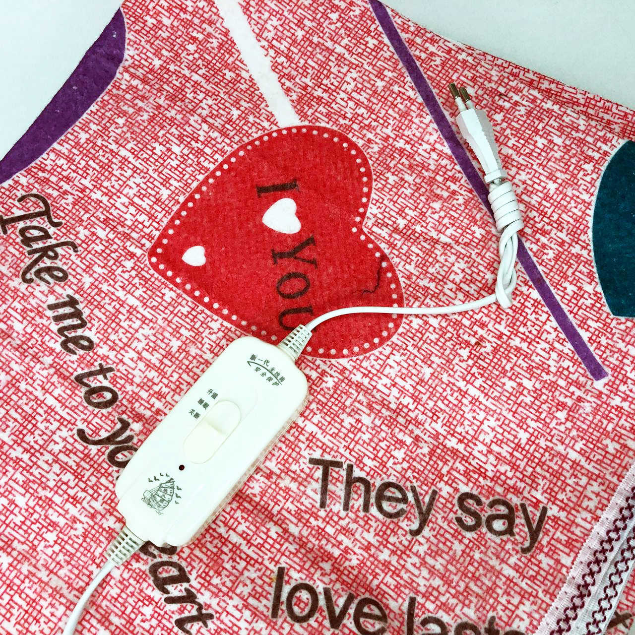 Электропростынь электрическая простынь с подогревом Electric Blanket 170х150см сердечка