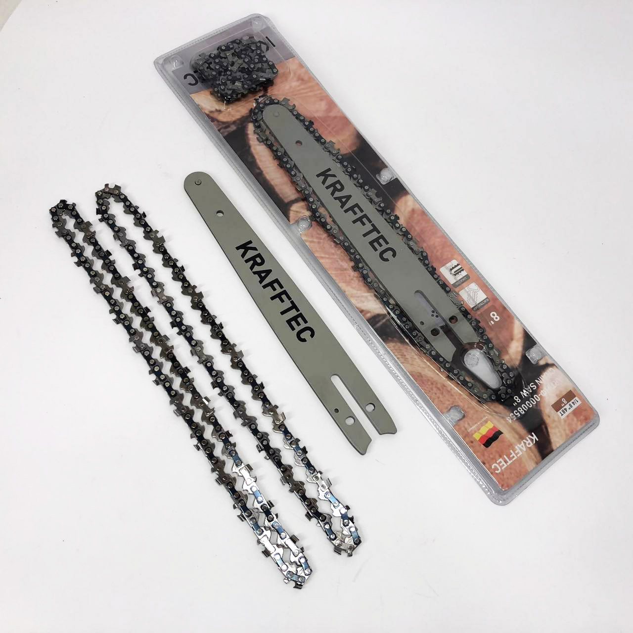 Комплект шина 40 см + 2 цепи 16 дюймов 64 звена для бензопилы, высокая износостойкость и быстрота резки