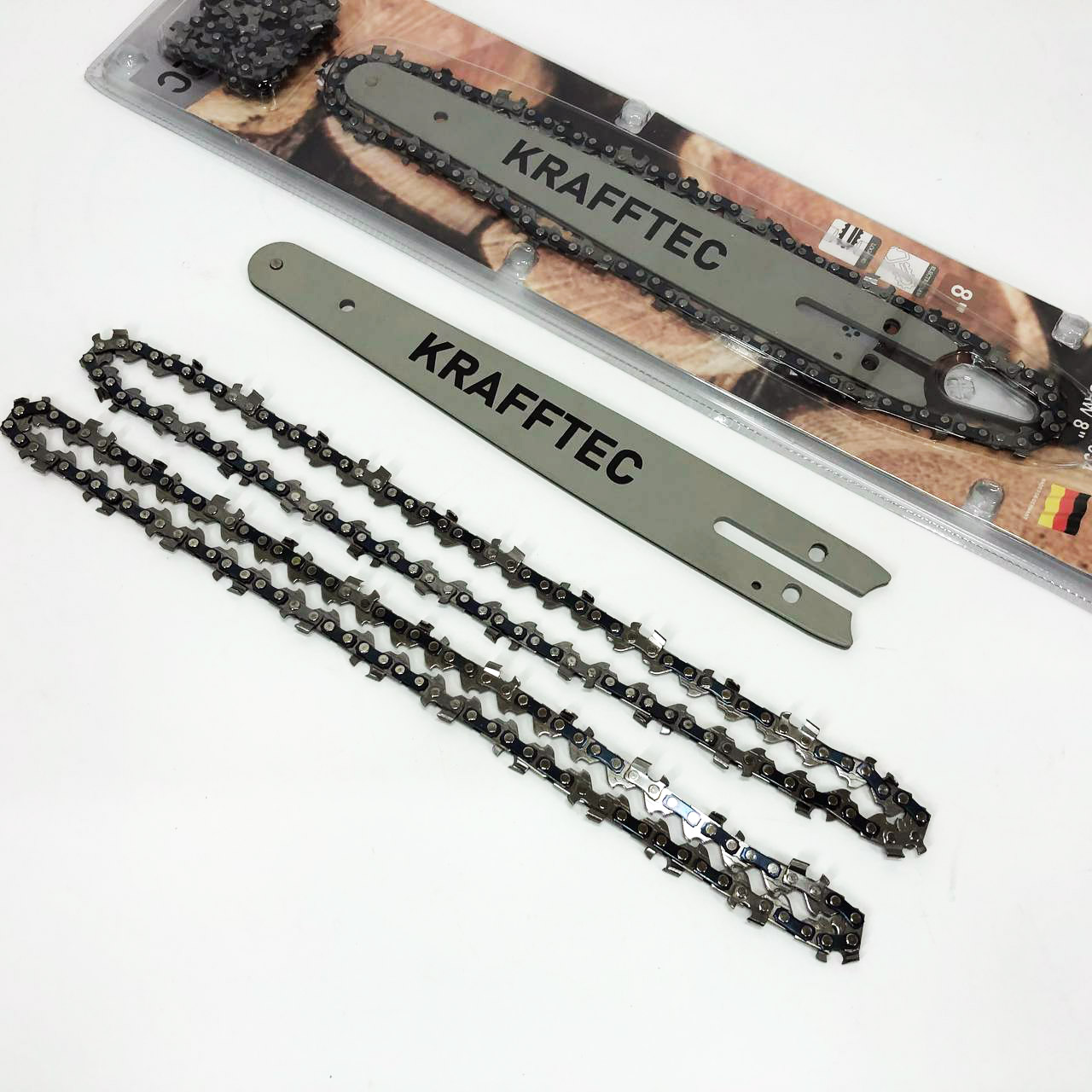 Комплект шина 45 см + 2 цепи 18 дюймов 72 звена для бензопилы, из прочной стали для долговечности и надежности