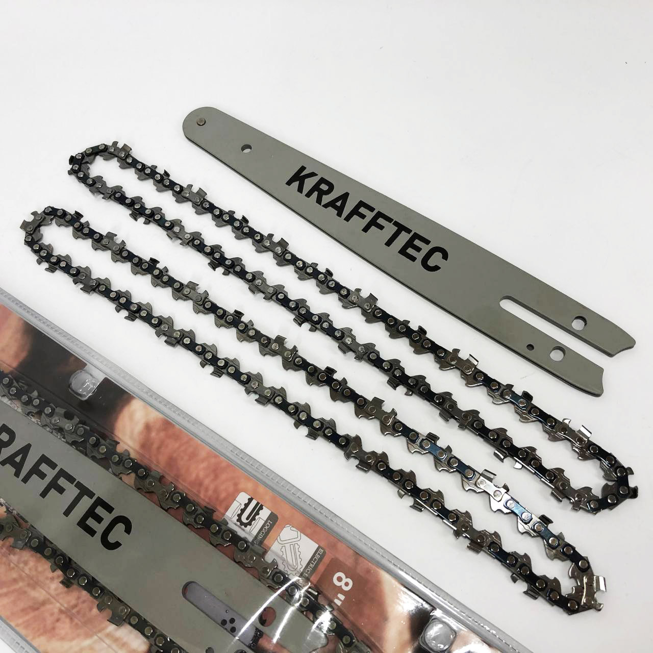 Комплект шина 45 см + 2 цепи 18 дюймов 72 звена для бензопилы, из прочной стали для долговечности и надежности