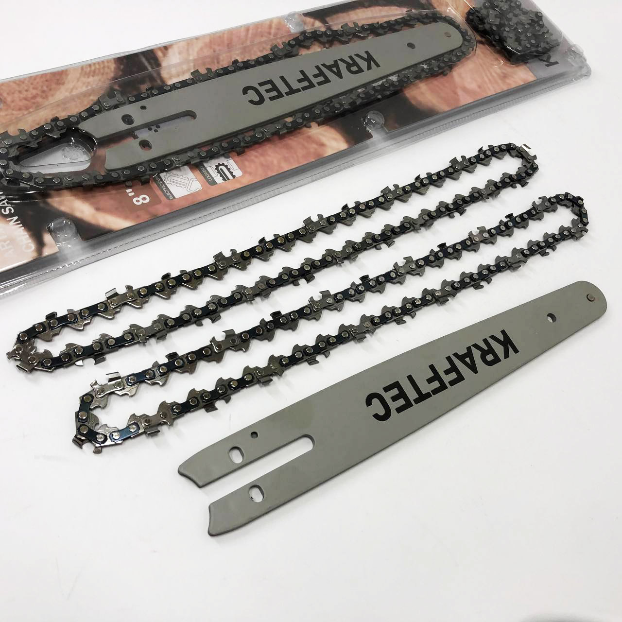 Комплект шина 45 см + 2 цепи 18 дюймов 72 звена для бензопилы, из прочной стали для долговечности и надежности