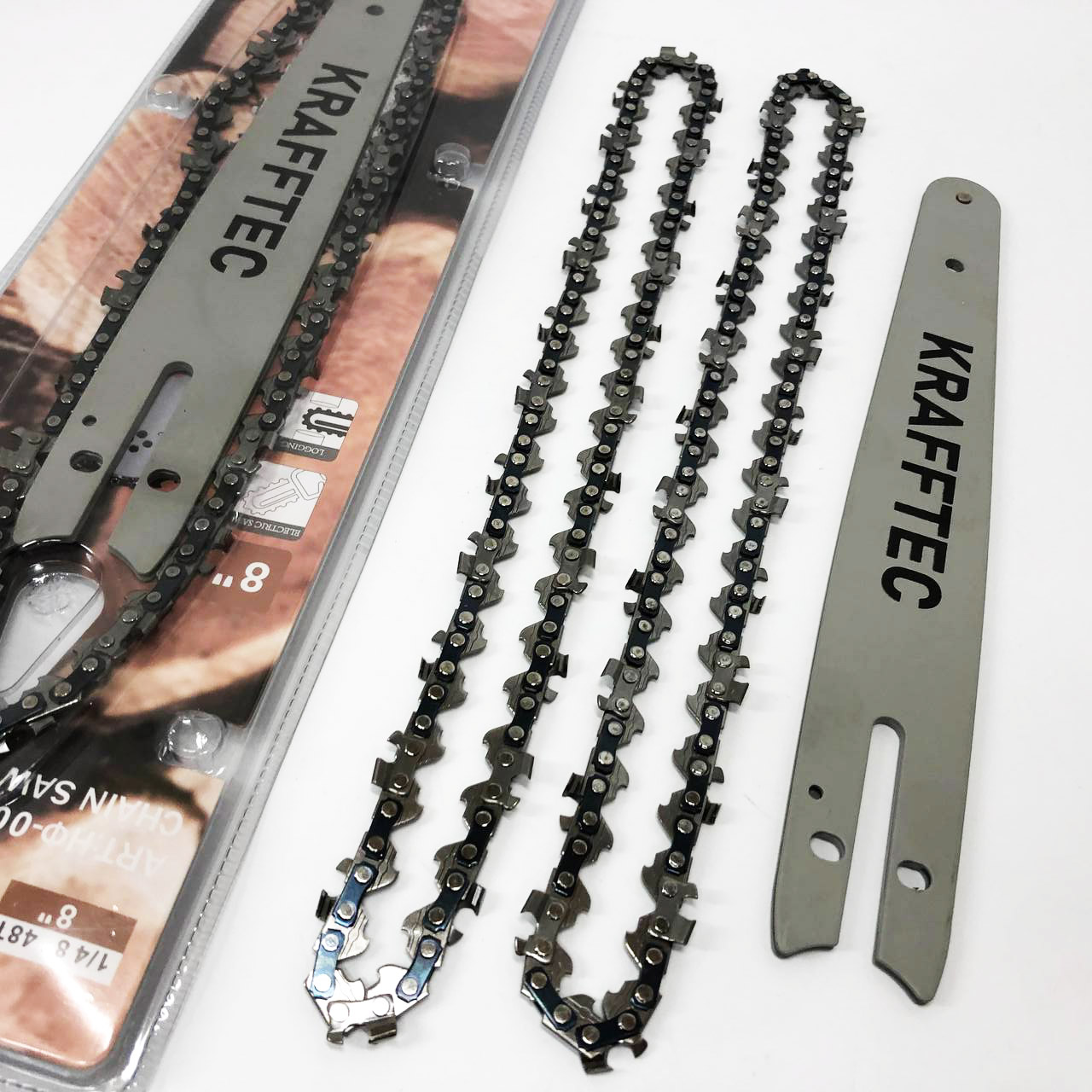 Комплект шина 45 см + 2 цепи 18 дюймов 72 звена для бензопилы, из прочной стали для долговечности и надежности