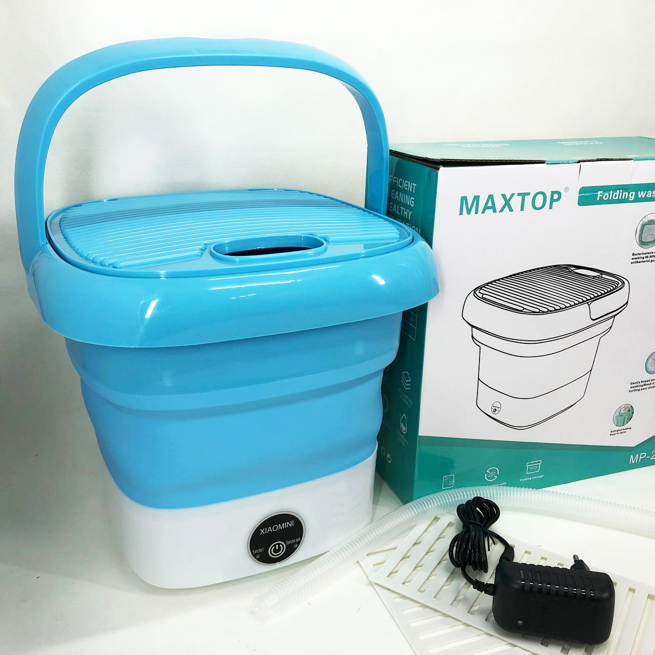 Складная стиральная машина MAXTOP silicon washing machine, Портативная стиральная машина. Цвет: голубой