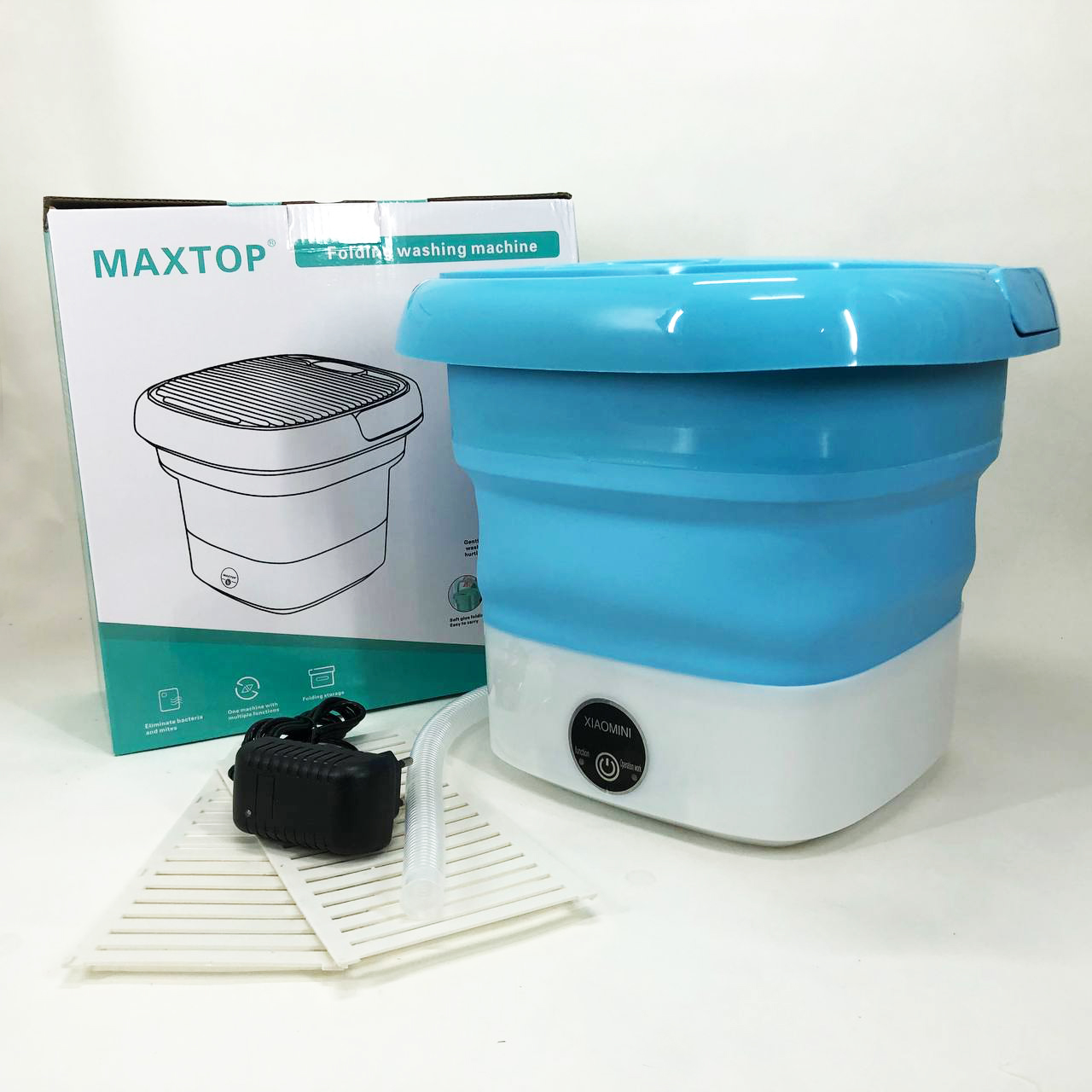 Складная стиральная машина MAXTOP silicon washing machine, Портативная стиральная машина. Цвет: голубой
