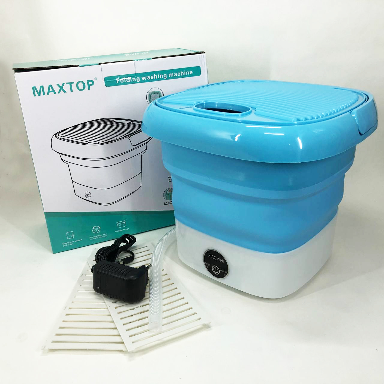Складная стиральная машина MAXTOP silicon washing machine, Портативная стиральная машина. Цвет: голубой