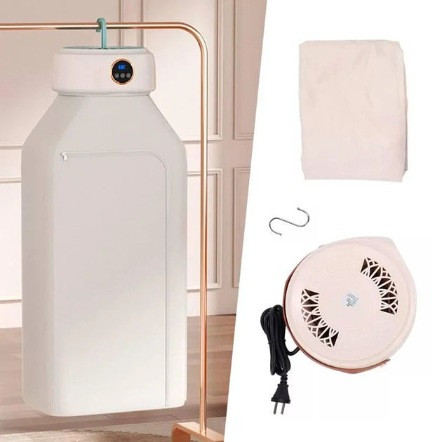 Сушилка электрическая, для одежды подвесная складная с таймером и чехлом