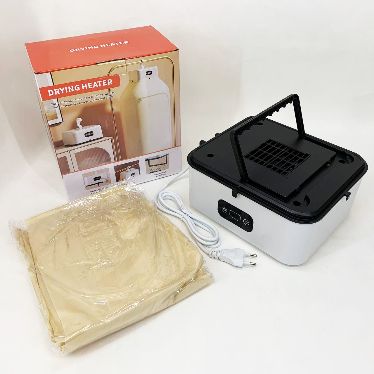 Сушилка электрическая, для одежды подвесная складная с таймером и чехлом