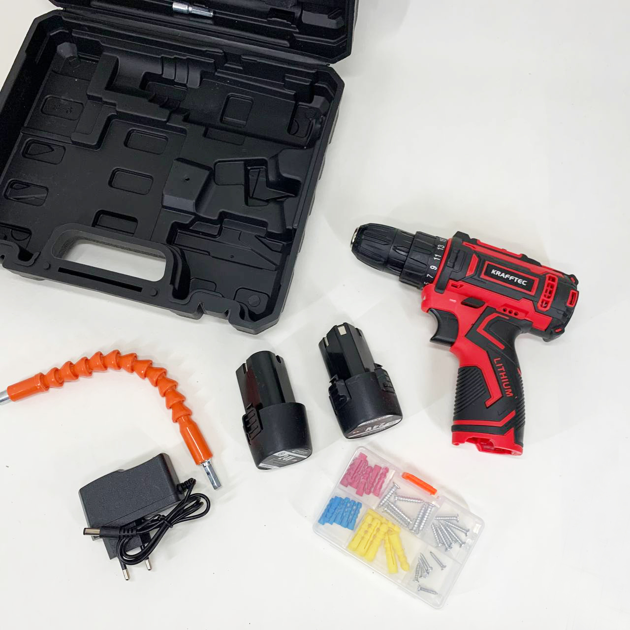 Аккумуляторный шуруповерт с насадками KRAFFTEC 24V