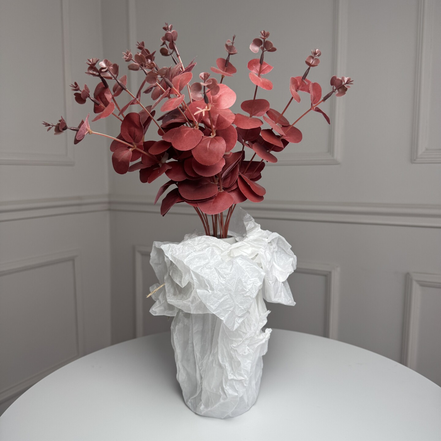 Букет евкаліпту штучний для декору 5шт/уп. Цвет: бордовый