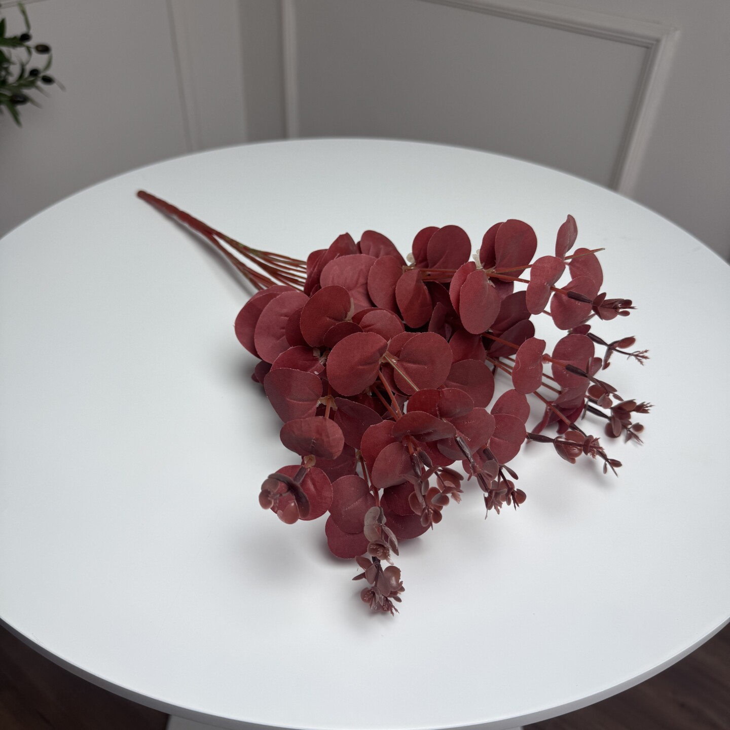 Букет евкаліпту штучний для декору 5шт/уп. Цвет: бордовый