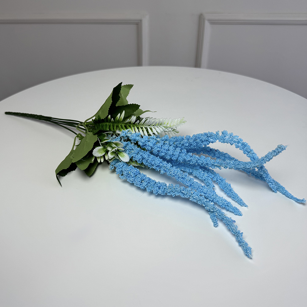 Ветка амаранта искусственная 5шт/уп. Цвет: голубой