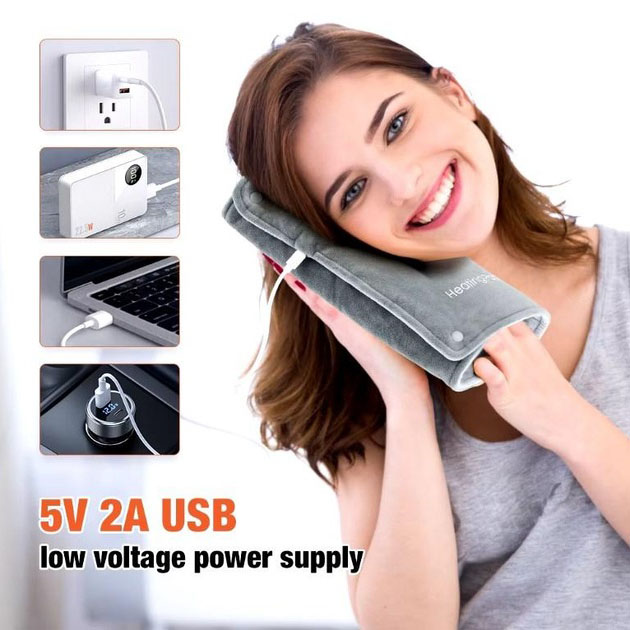Универсальная электрогрелка от USB 30х50 см электрический термоковрик с подогревом для рук, ног и шеи